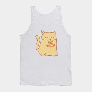 Cat Eating Pizza Tank Top